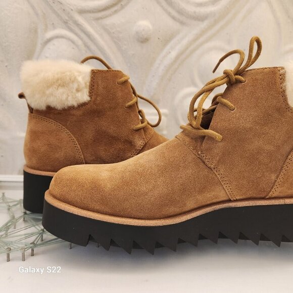 Eileen Fisher "Kenille" Syrup Sport Suede Booties. NIB. Size 6 - Picture 6 of 10